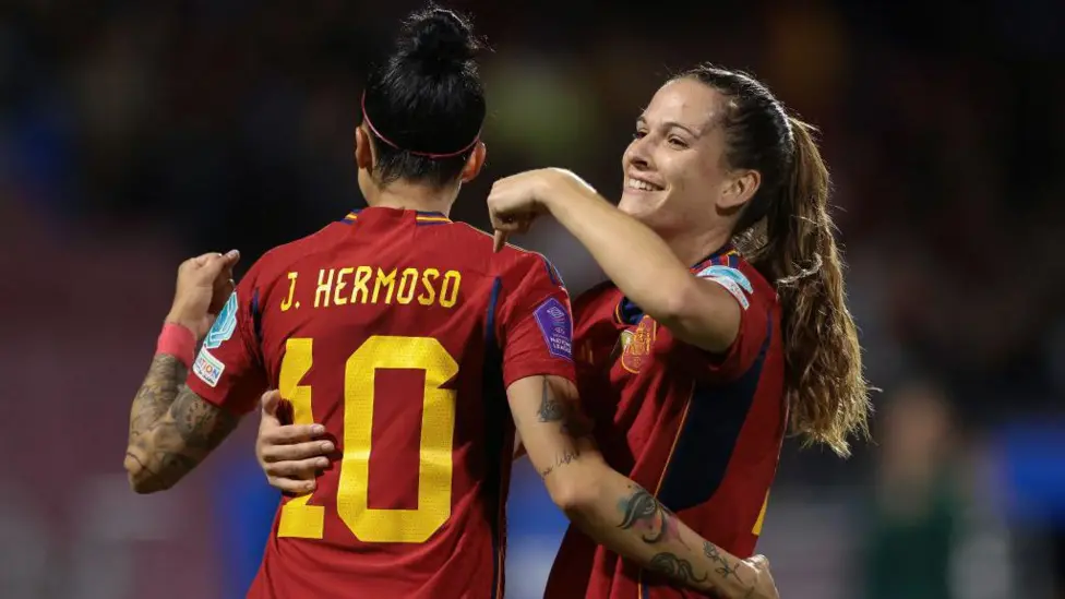 Codina (right) was part of the Spain squad who won the 2023 Women's World Cup