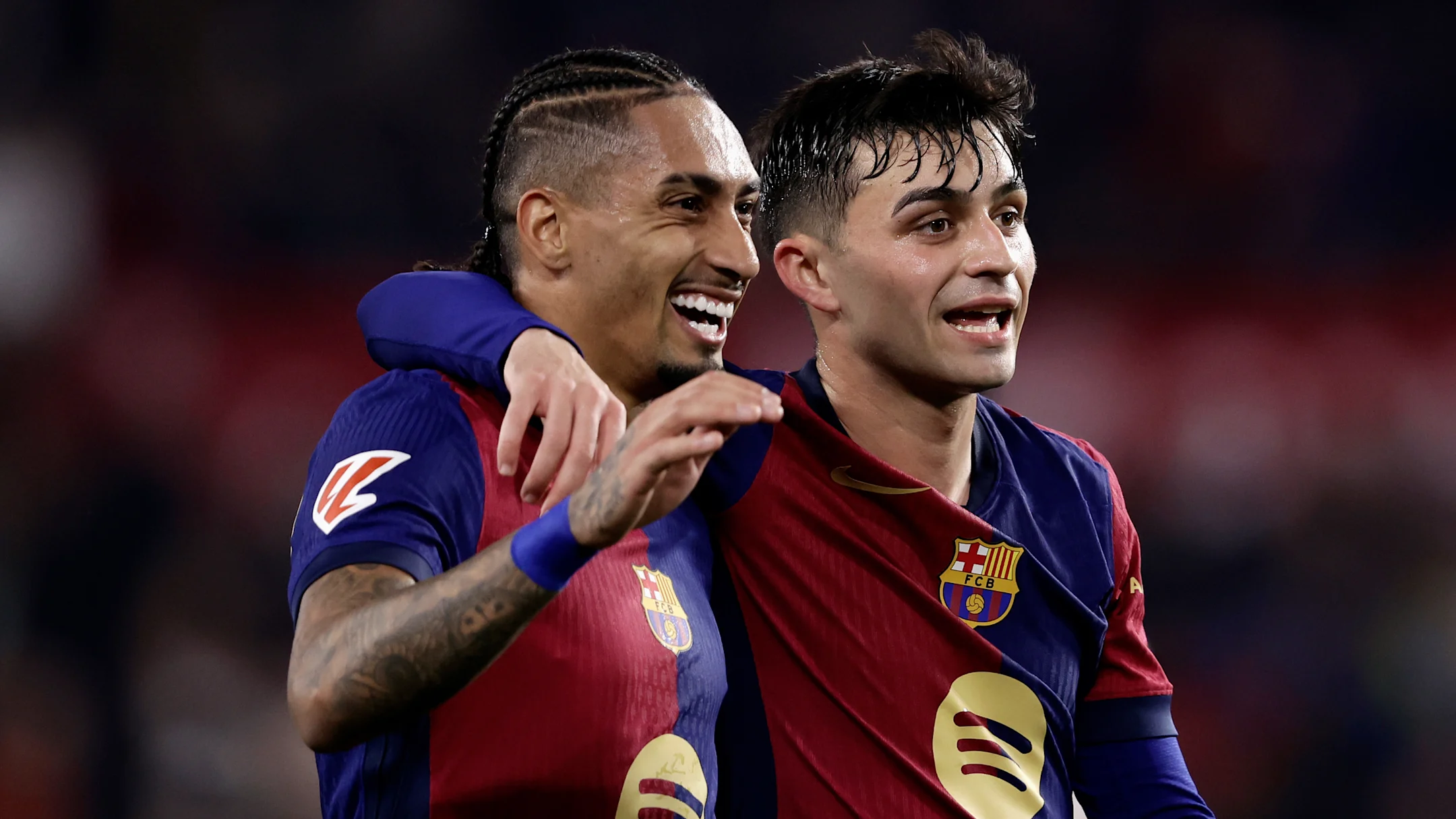 Raphinha (left) has starred for Barcelona this season / Soccrates Images/GettyImages