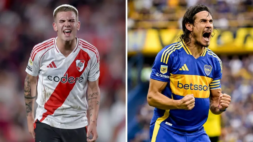 River's Franco Mastantuono and Boca's Edinson Cavani will likely play key roles on Sunday