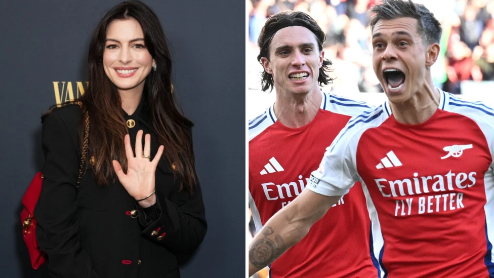 Anne Hathaway was sent a video message by Leandro Trossard last year inviting her to Emirates Stadium
