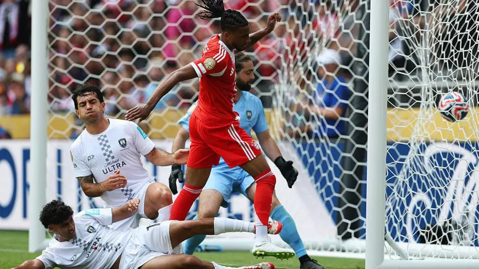Michael Olise registered two goals and two assists in Bayern's thumping win over Auckland