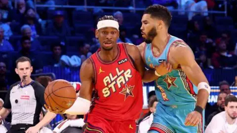 Shai Gilgeous-Alexander played for the Global Stars in this year's All-Star game before being named the NBA's Most Valuable Player