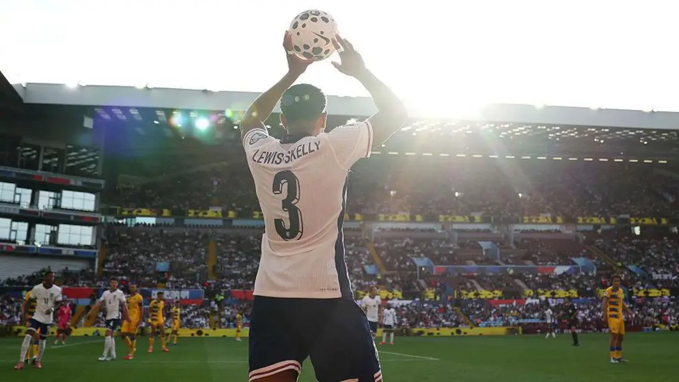 Myles Lewis-Skelly took a throw-in in England's win over Andorra on Saturday