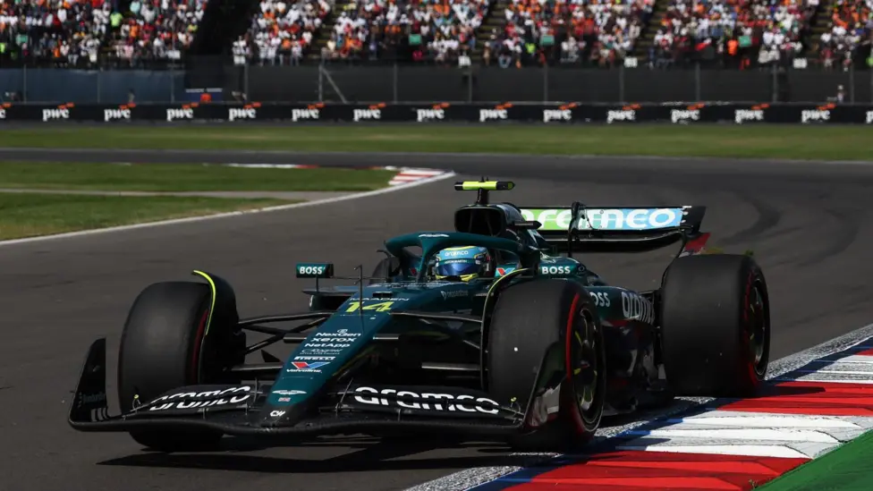 Aston Martin's Lance Stroll came 14th at the Mexico Grand Prix on Sunday, while team-mate Fernando Alonso did not finish the race