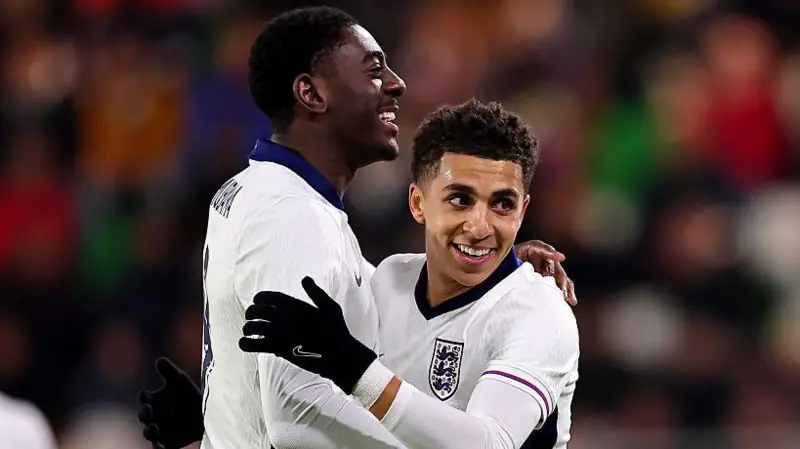 Divin Mubama (left) has scored five goals in five games for England Under-21s
