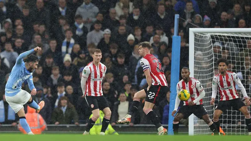Rayan Cherki scored his fourth goal of the season for Manchester City