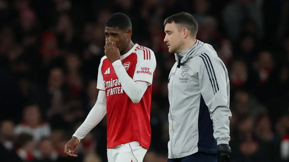 Cristhian Mosquera had to be replaced just before half-time against Brentford after making his fourth Premier League start for Arsenal