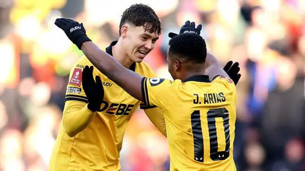 Jorgen Strand Larsen (left) had not scored in his previous 13 games for Wolves