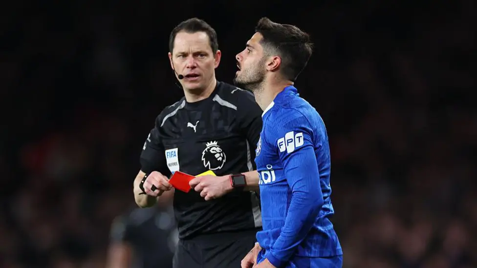 Pedro Neto was the ninth player to receive a red card for Chelsea this season
