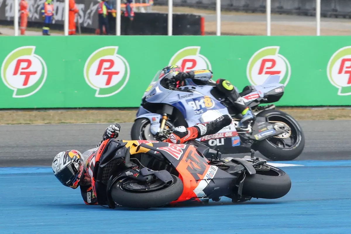 Acosta said he wanted to complete the race after his crash to gather as much data as possible on the RC16 and concluded that the tyre degradation on his bike was “not normal”. “For this reason, I stayed in the race,” he said. “The pace was not bad at all. I lost 40 seconds when I crashed. “I hope they can check something in the data because it was important to see how the tyres were because all the weekend we were in a dramatic situation [with tyres]. We need to understand also why we have this degradation, it was not normal.”