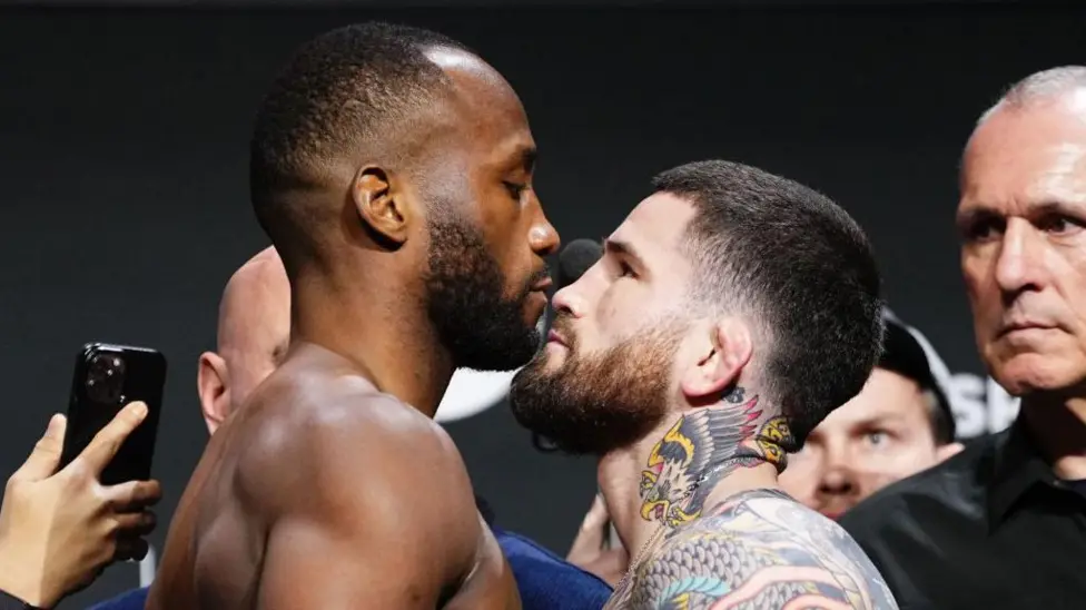 Leon Edwards (left) is first in the UFC welterweight rankings, while Sean Brady is fifth