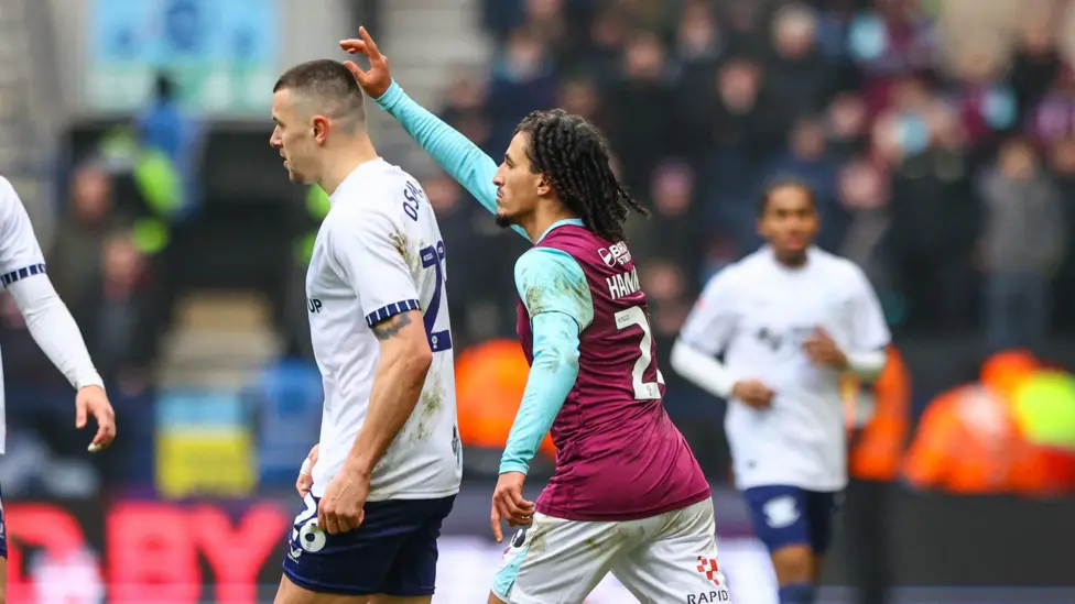 Hannibal gestures to the referee during Burnley's game with Preston last month