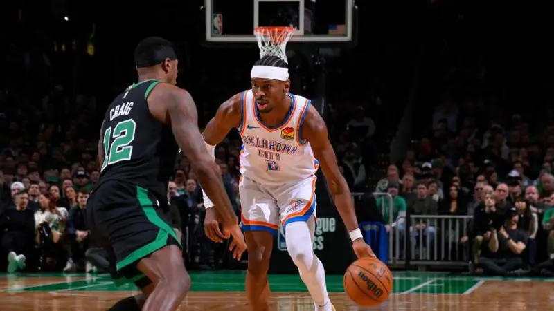 Shai Gilgeous-Alexander (right) joined Oklahoma City Thunder in 2019