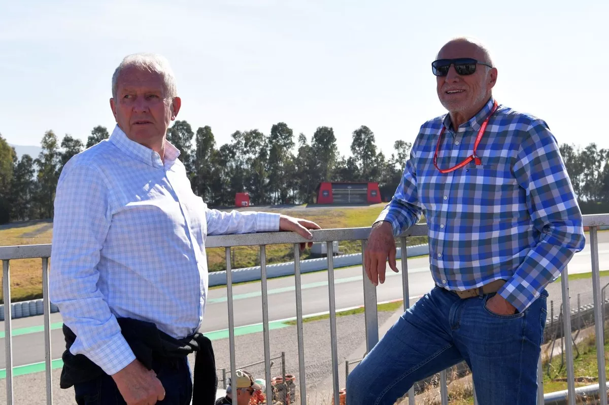 Dr Helmut Marko, Red Bull Motorsport Consultant and Dietrich Mateschitz, CEO and Founder of Red Bull