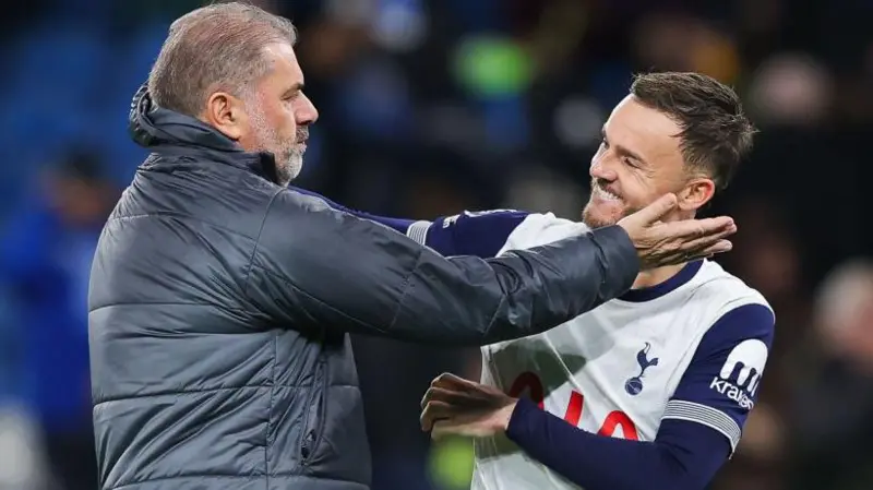 Ange Postecoglou signed James Maddison from Leicester City in June 2023