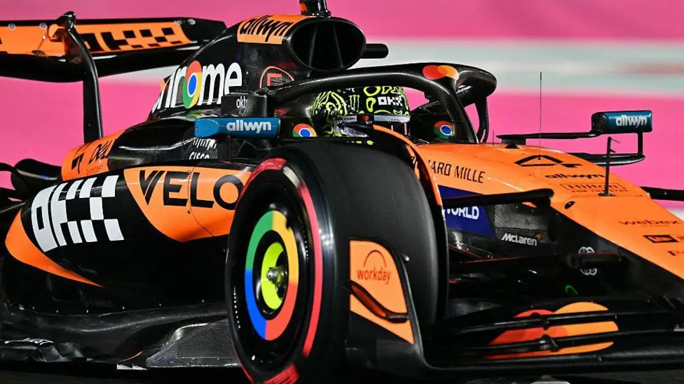 Lando Norris leads McLaren team-mate Oscar Piastri by three points in the drivers' championship