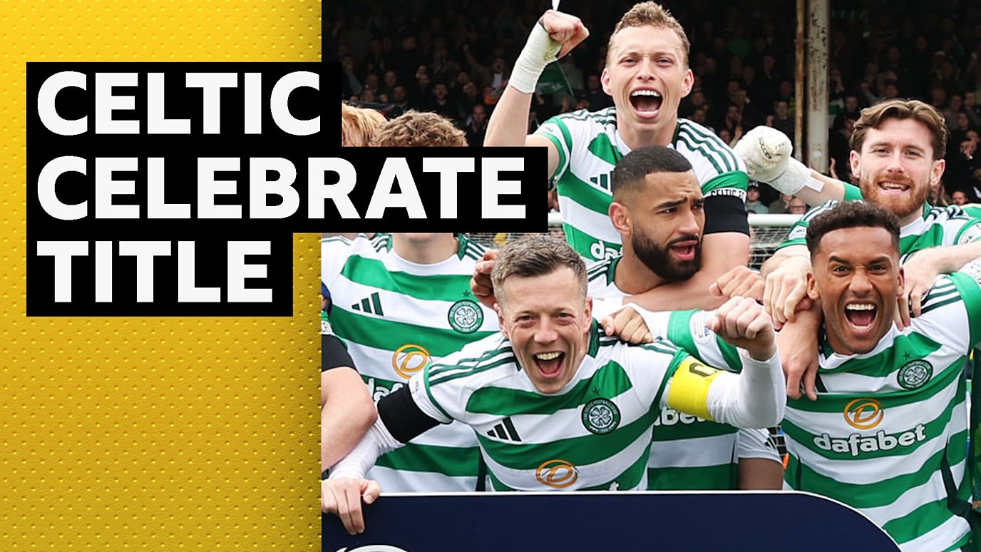 Watch the celebrations as Celtic clinch fourth title in row