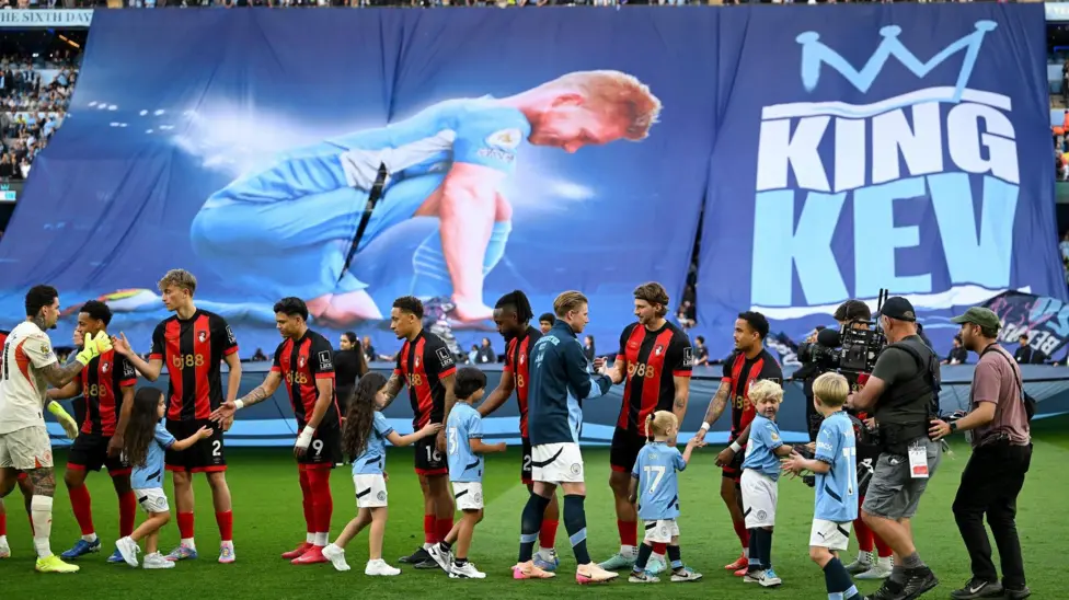 Kevin de Bruyne was playing his 142nd and final league game for Manchester City at Etihad Stadium