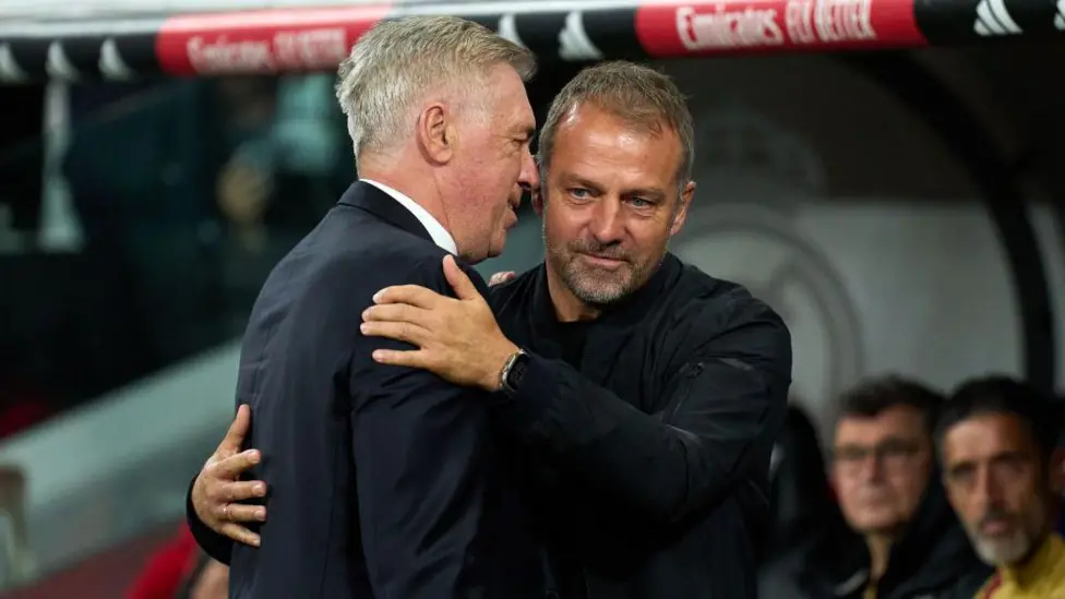 Can Carlo Ancelotti (l) finally get one over on Hansi Flick (r) in Clasico and reignite the title race?