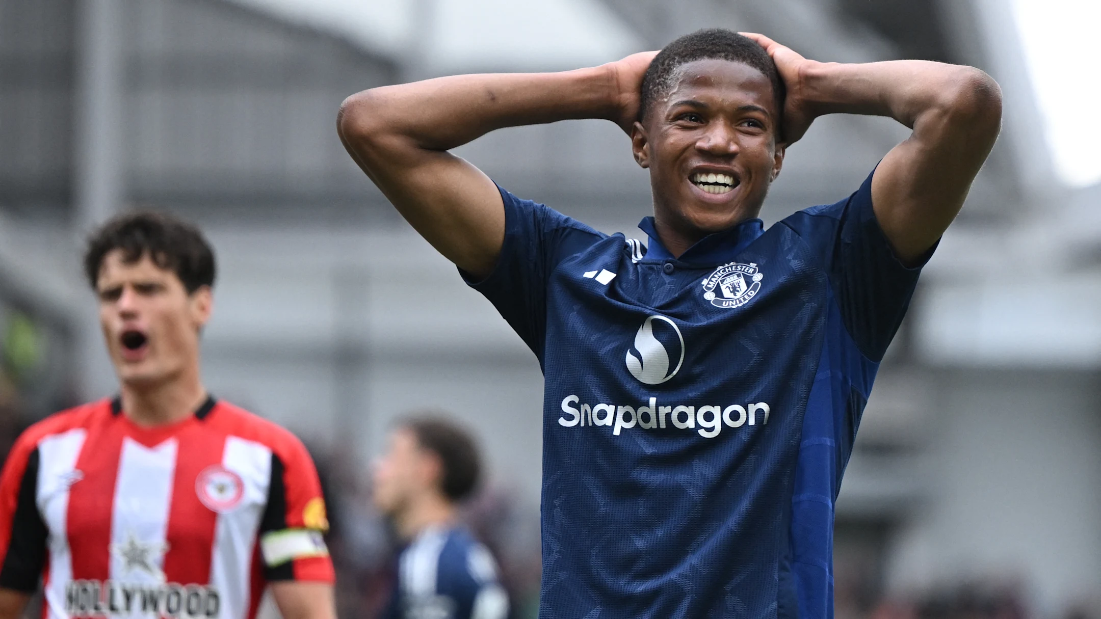 Chido Obi captures the mood of Man Utd's 4-3 defeat / JUSTIN TALLIS/AFP via Getty Images