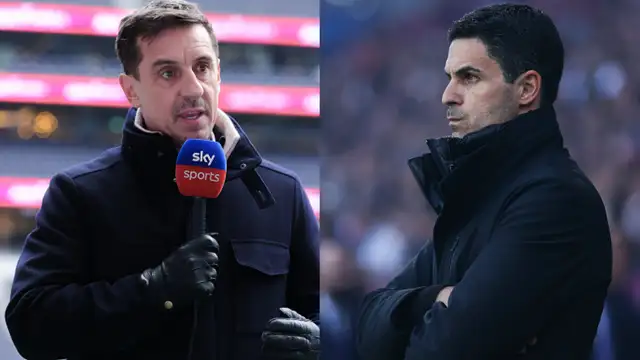 Neville claimed Arsenal's progress in the Champions League has shielded Arteta from criticism over their 'bad' domestic form.