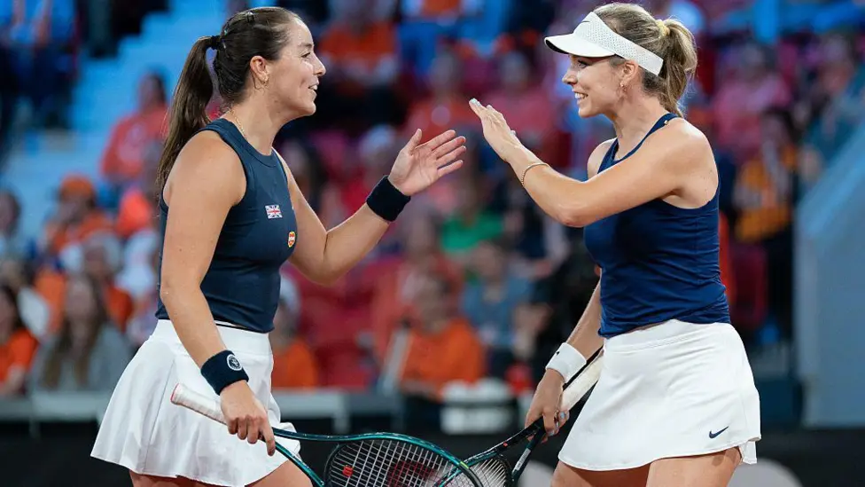 Jodie Burrage and Katie Boulter beat the Netherlands in April to book Great Britain's place in the finals