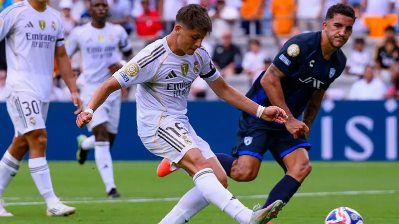 Arda Guler scored Real Madrid's second goal in a 3-1 win over Pachuca at the Club World Cup