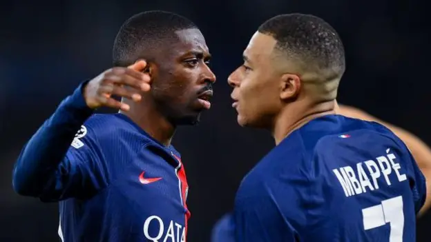 Ousmane Dembele was Kylian Mbappe's PSG team-mate in the 2023-24 season