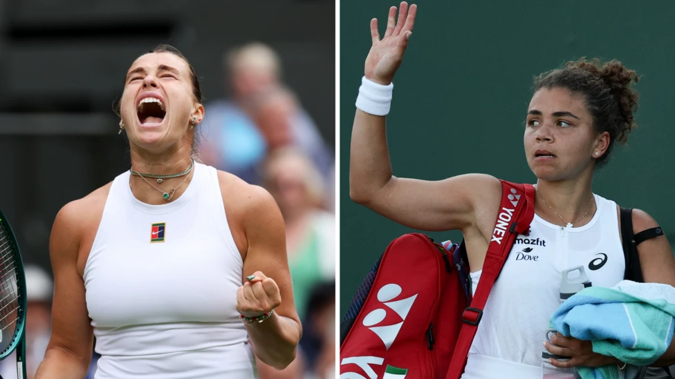 Aryna Sabalenka (left) is the only top-five seed remaining in the women's draw after Jasmine Paolini's second-round exit
