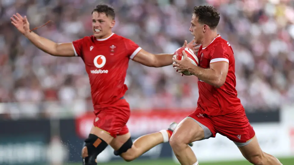 Scrum-half Kieran Hardy (right) played 80 minutes in both games against Japan