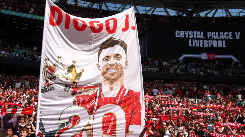 Liverpool fans paid tribute to Diogo Jota during the Community Shield meeting with Crystal Palace on Sunday