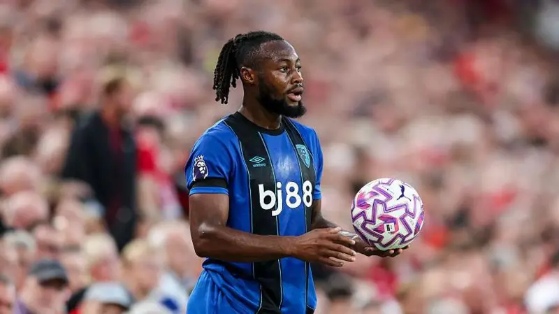 Antoine Semenyo scored twice in Bournemouth's defeat at Liverpool