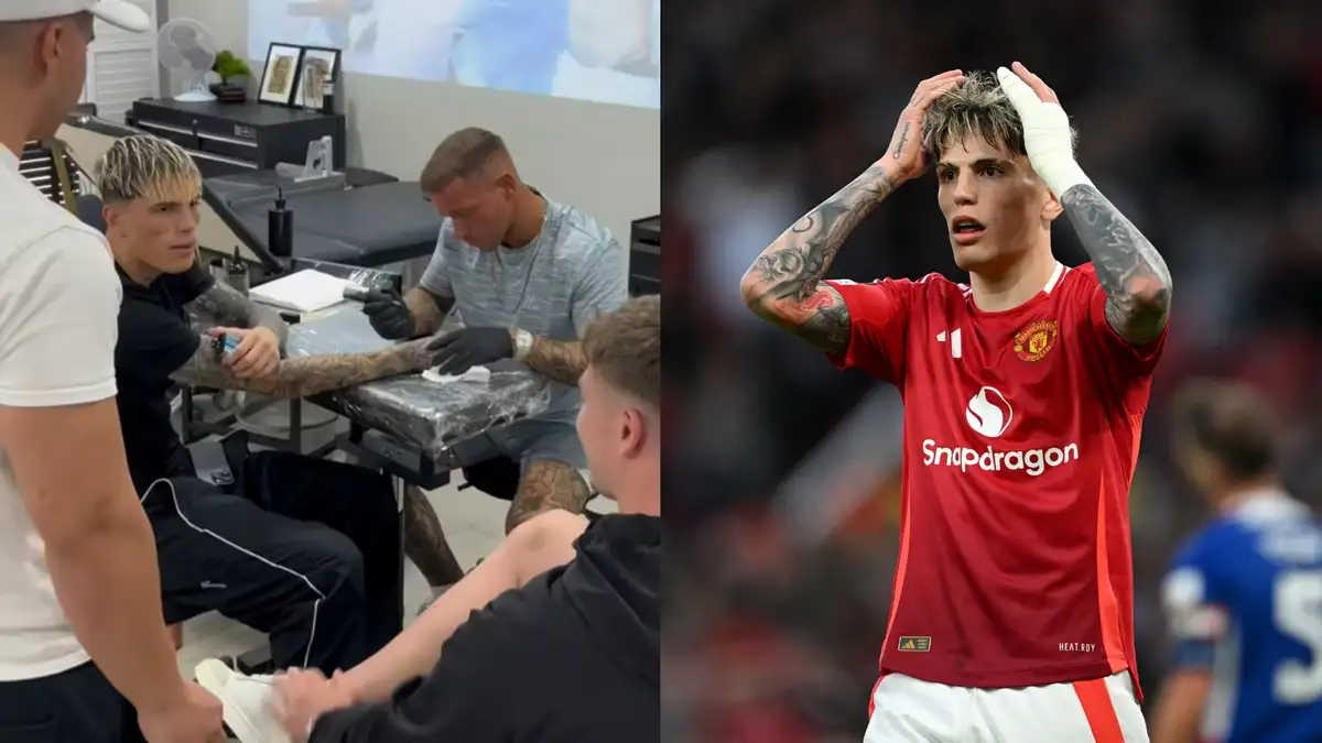 Manchester United's Alejandro Garnacho has been spotted holding a vape while getting a new tattoo. The 21-year-old, who has fallen out of favour under Ruben Amorim, is waiting to see if a move to Chelsea materialises before the transfer window closes. This comes just two years after a similar vaping controversy involving the Argentine.