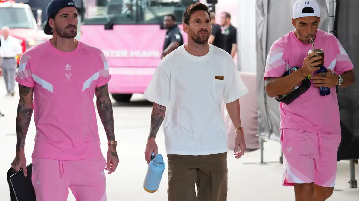 Messi will sit out a second straight game with a right hamstring injury, while the manager faces suspension for red card