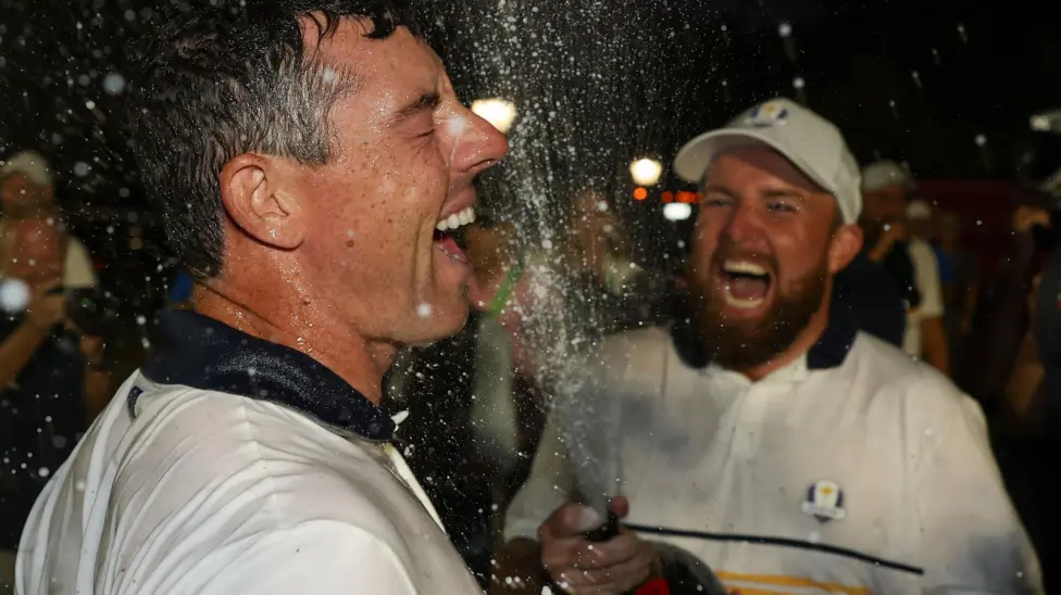 McIlroy and Lowry were at the centre of Europe's celebrations on Sunday evening