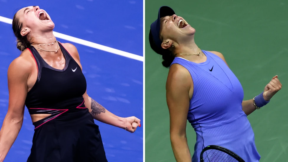 Aryna Sabalenka (left) is the defending US Open champion while Amanda Anisimova is chasing a first Grand Slam title