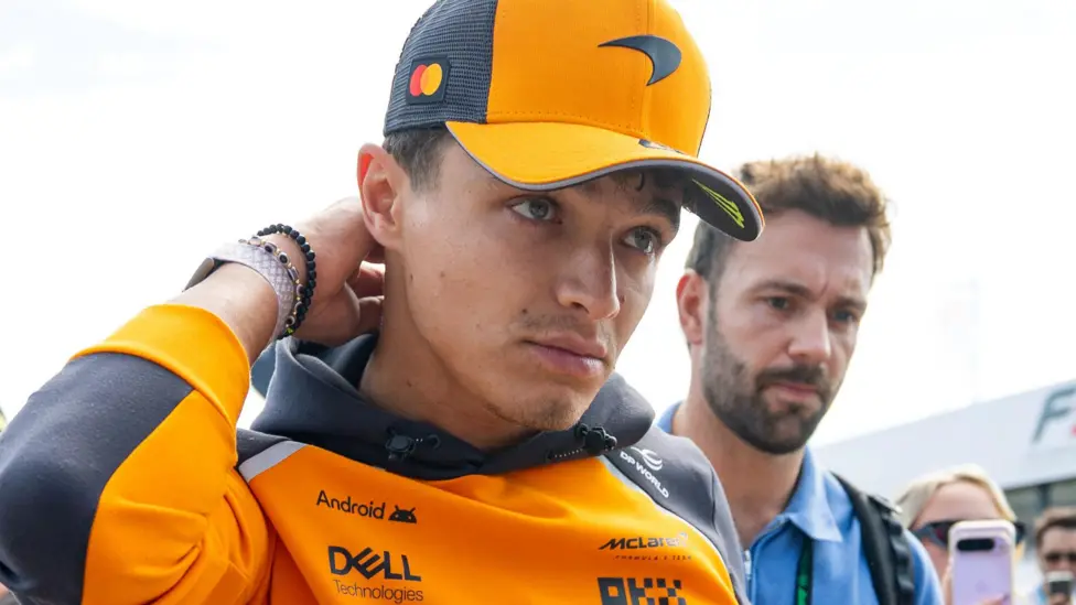 Lando Norris finished second in the 2021 Italian Grand Prix, behind then McLaren team-mate Daniel Ricciardo