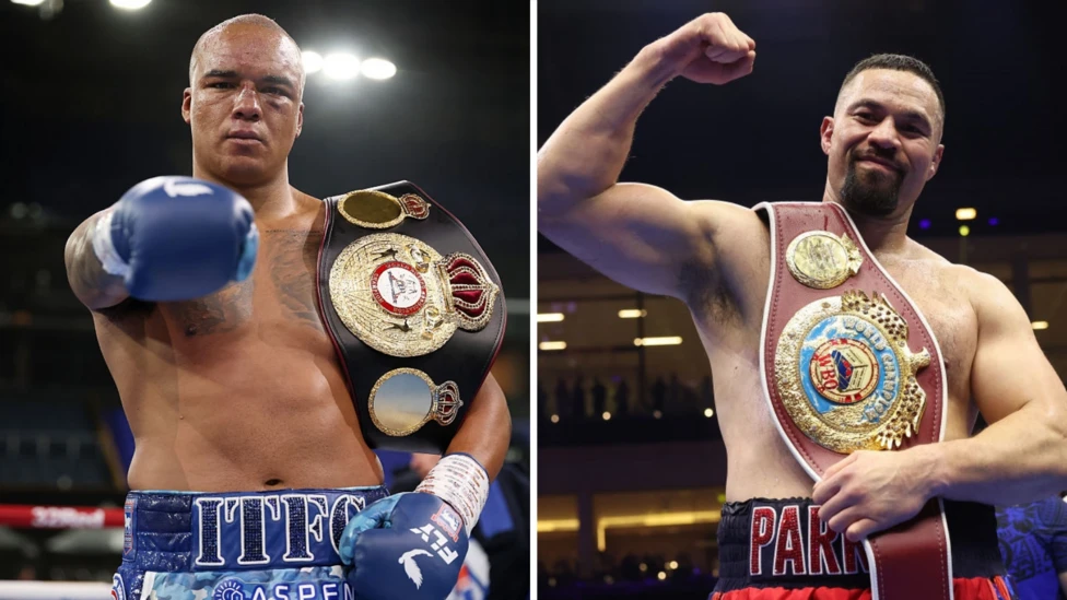The winner of Fabio Wardley (left) and Joseph Parker could get a world title shot