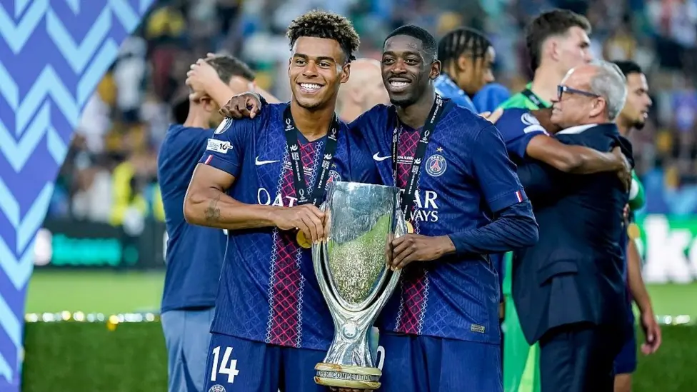 Desire Doue and Ousmane Dembele won the Super Cup against Spurs in August