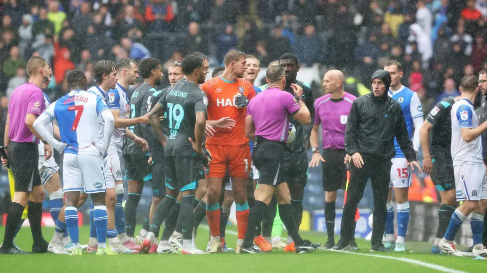 Ten minutes remained when the game between Blackburn and Ipswich was called off
