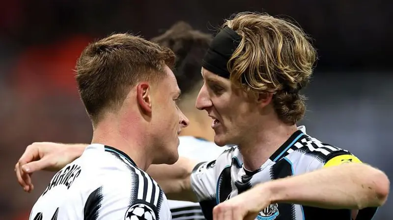 Anthony Gordon and Harvey Barnes have scored a combined seven goals for Newcastle United in the Champions League this season