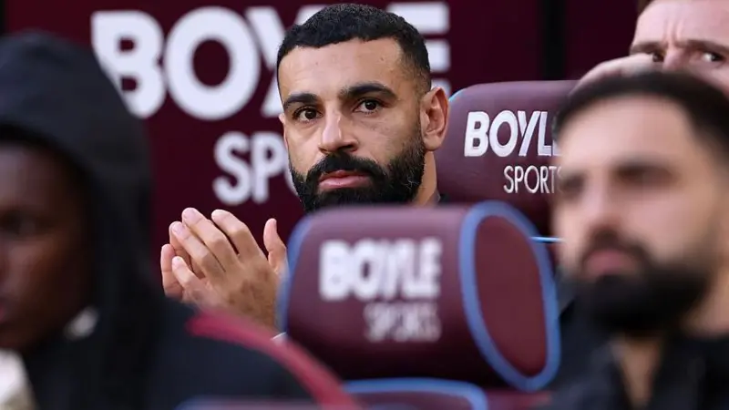 Mohamed Salah watches from the bench as Liverpool win 2-0 at West Ham United