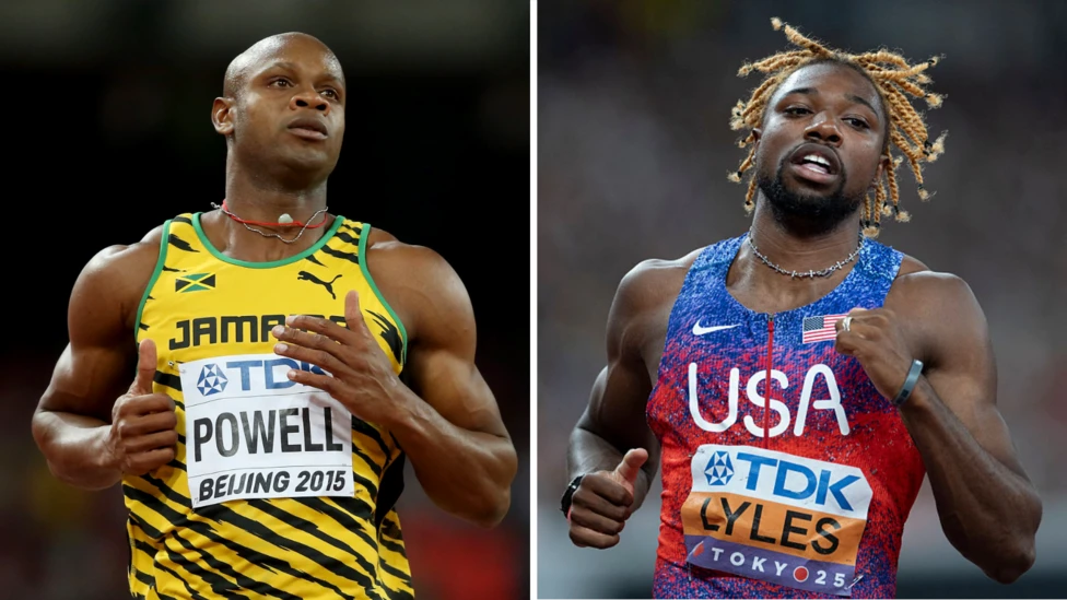 Powell and Lyles have respective 100m personal bests of 9.72 and 9.79 seconds