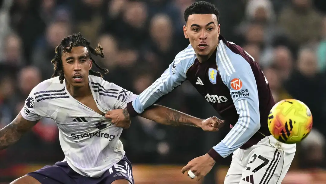 Leny Yoro saw his performance for Manchester United in their 2-1 defeat at Aston Villa