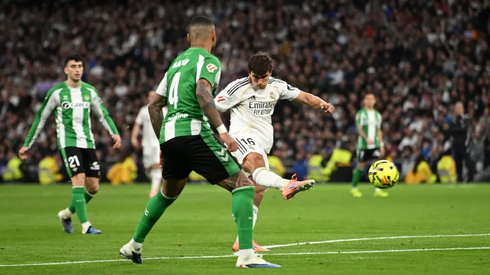 Gonzalo Garcia, who scored 25 times for Real Madrid Castilla in the second team's 2024-25 season, made it 2-0 against Betis with a brilliant volley