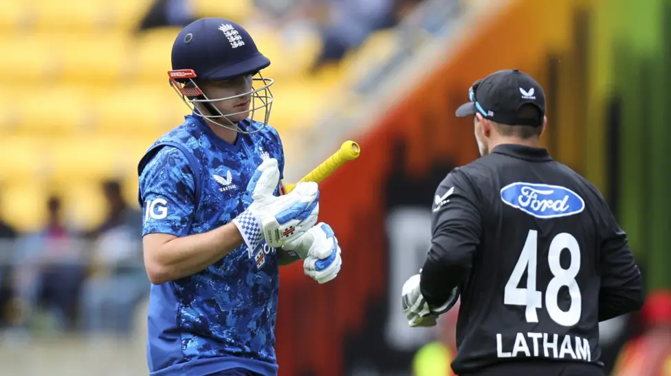 Harry Brook walks off in Wellington after being dismissed for 6 off 11 balls. The match was crucial in England's bid to secure 2027 World Cup qualification - the top nine in the rankings will secure a place in the tournament in southern Africa and England currently lie eighth