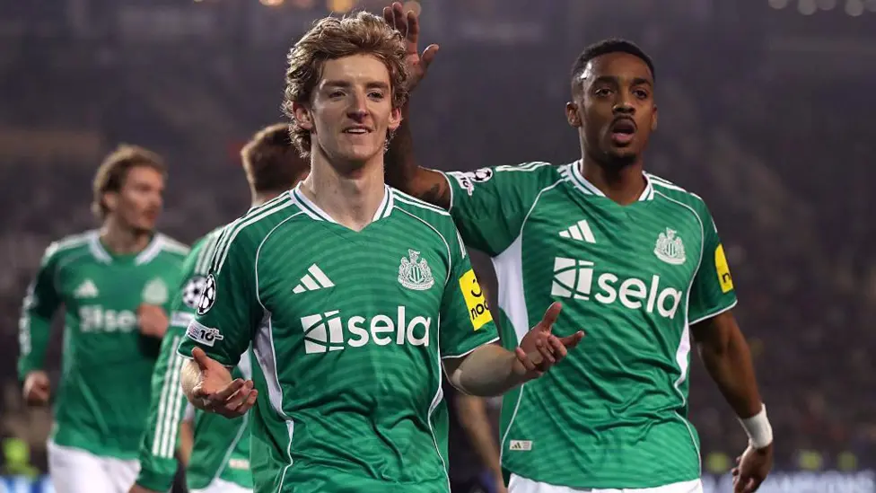 Anthony Gordon is only the second player in Champions League history to score four goals in the first half of a game