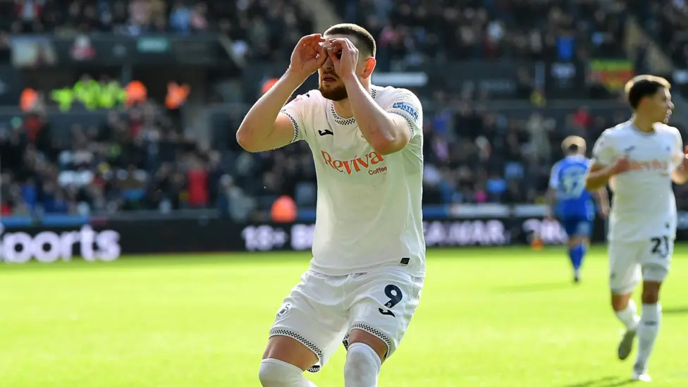 Zan Vipotnik has now scored 17 goals for Swansea this season