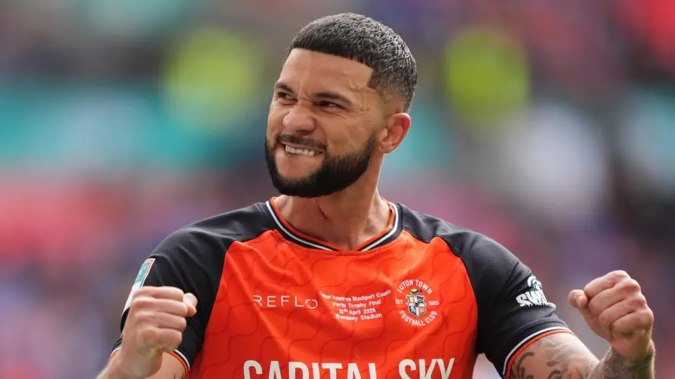 Nahki Wells, 35, joined Luton from Bristol City in the summer

