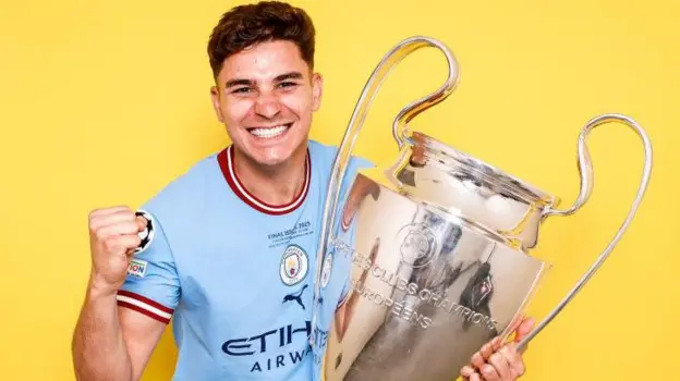Alvarez helped Manchester City win the Champions League for the first time
